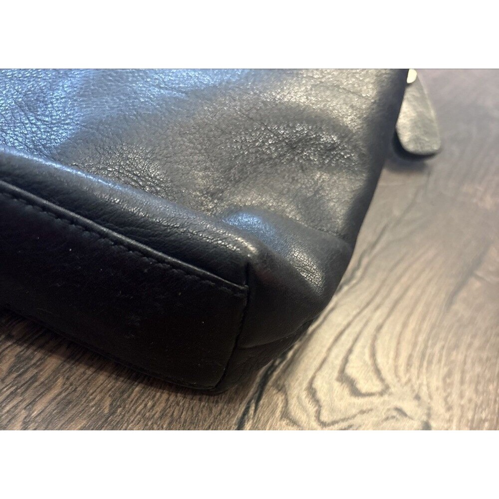 Margot New York Black Pebbled Leather Shoulder Crossbody Bag Medium Size - Picture 8 of 10